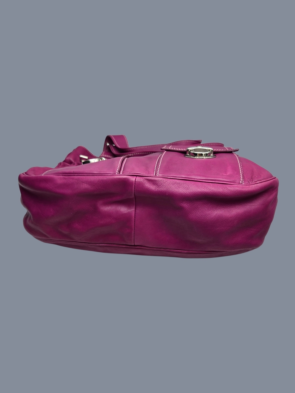 Marc Jacobs Violet Calf Leather Shoulder Bag NWT Dust Bag & Key Pouch Large Hobo - Picture 6 of 16